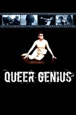 A theatrical documentary poster featuring the work of queer artists. The poster is all black with a white artist in performance on stage at the center. Above them is a film strip that collages four images of the featured black and white queer artists. Below is the film title in a white, bold grunge street style font.